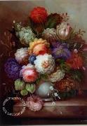 unknow artist, Floral, beautiful classical still life of flowers.103